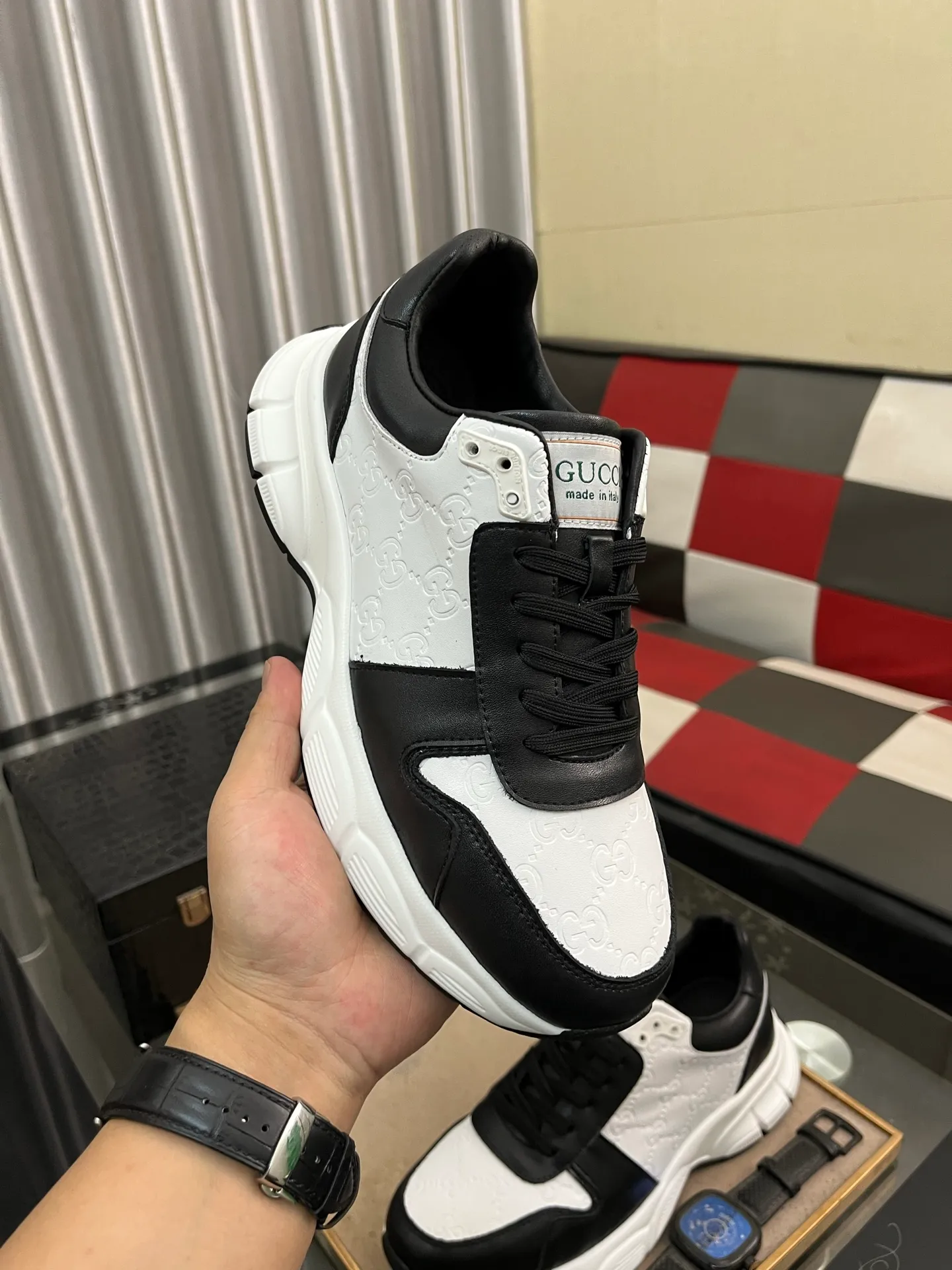 Men's shoes 💰440⌚️⌚️ (GUCCI-Gucci) luxury brand sports and casual shoes, imported original material, sheepskin lining, high-end and comfortable, original outsole is light and wear-resistant! Purely handmade, details determine quality! 38-443️⃣colors available